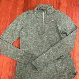 Nike Women's Heathered Green Quarter-Zip Sweatshirt